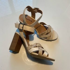 Cream (Bone) Cage Snake Heel